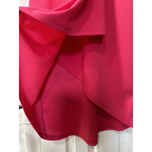 Maggie London NEW Cocktail Dress 6 Wrap Feminine Fairy Money Pink Asymmetrical - Picture 5 of 10